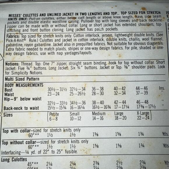 Vintage 1991 Simplicity Womens pattern 7395 Size Petite - XL uncut - Picture 5 of 5